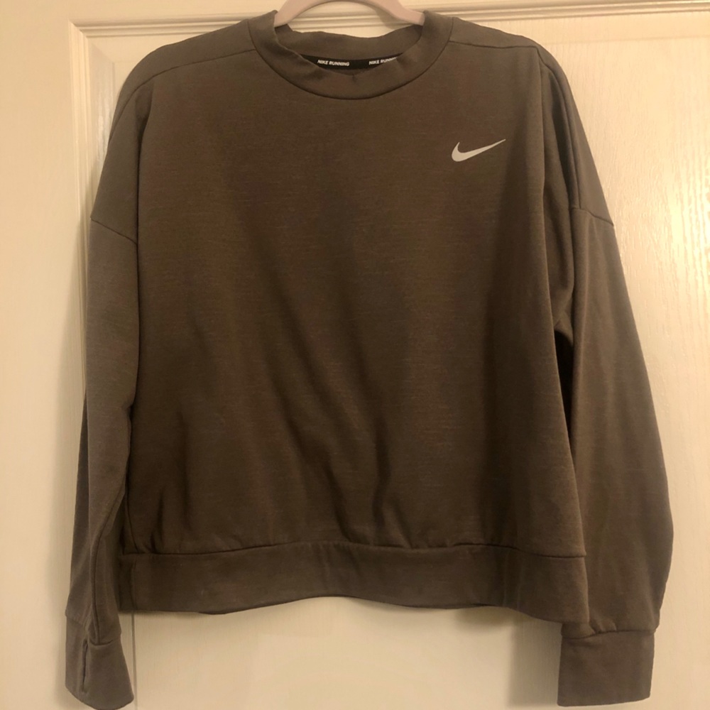 Large Brown Nike Running Dri-Fit Sweatshirt